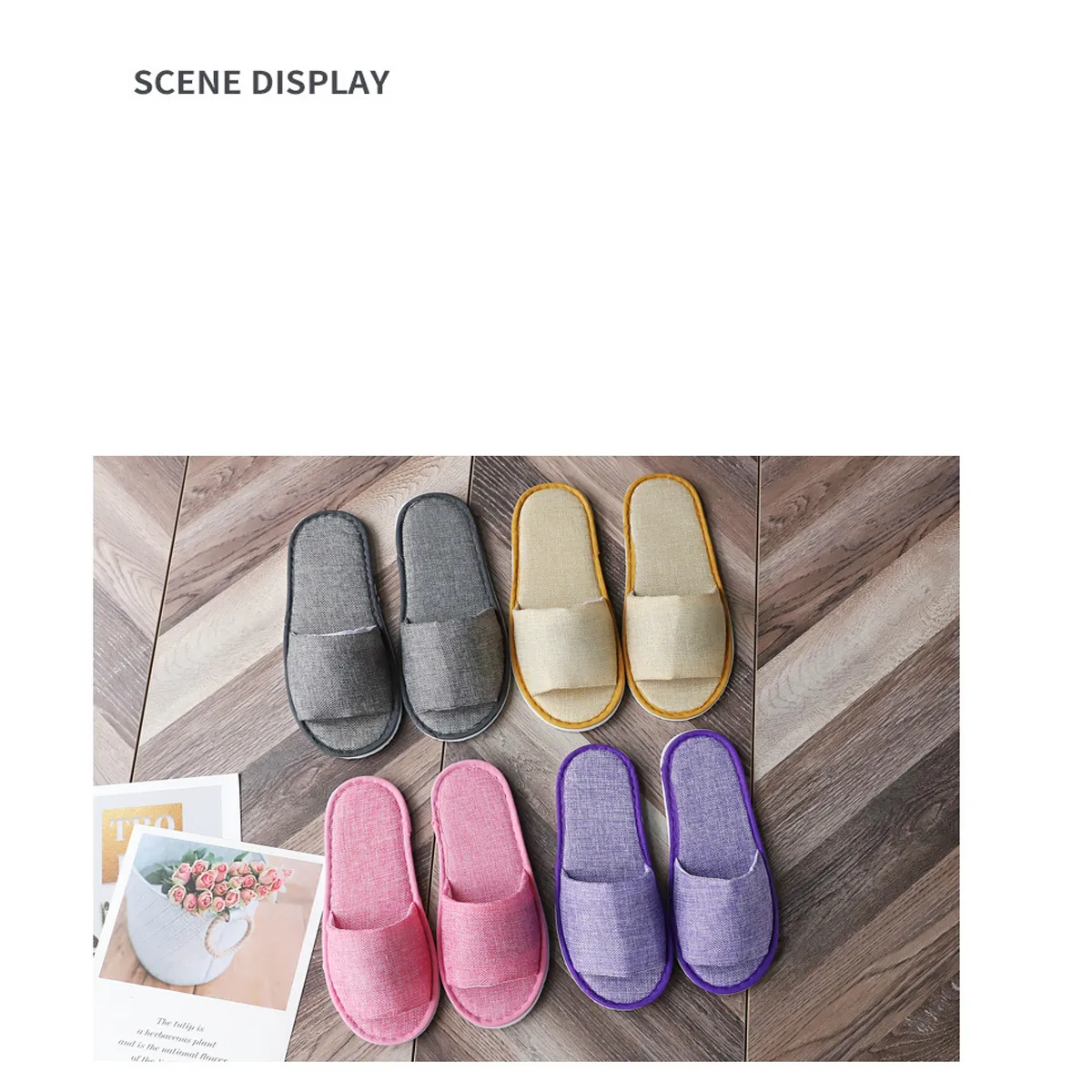 Open Toe Hotel Guest Spa Slippers 1