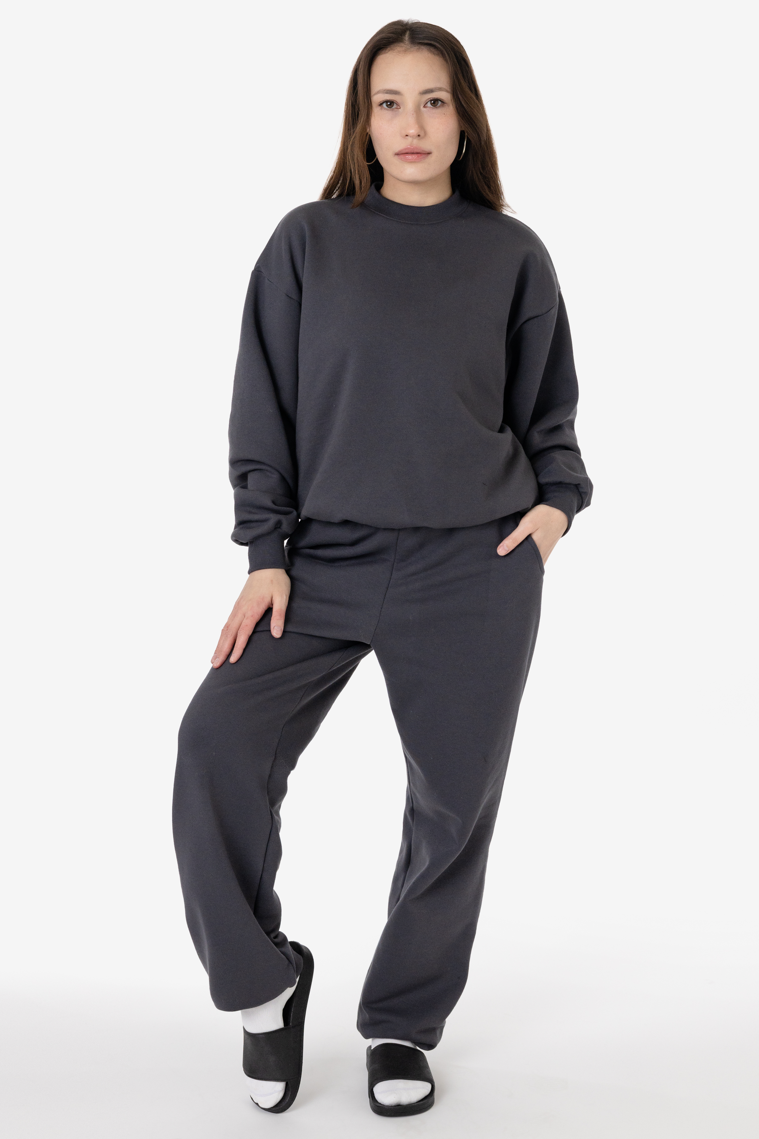 10 OZ MID-WEIGHT POLY COTTON FLEECE WIDE CREW 12