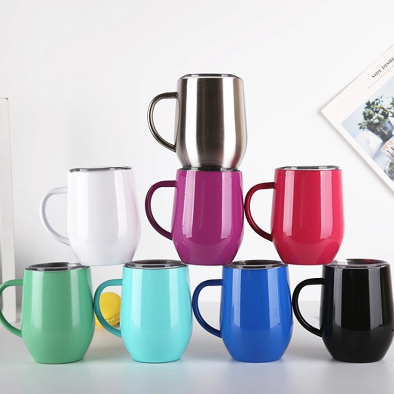 Custom 12 oz Stainless Steel Travel Coffee Mug With Handle 4
