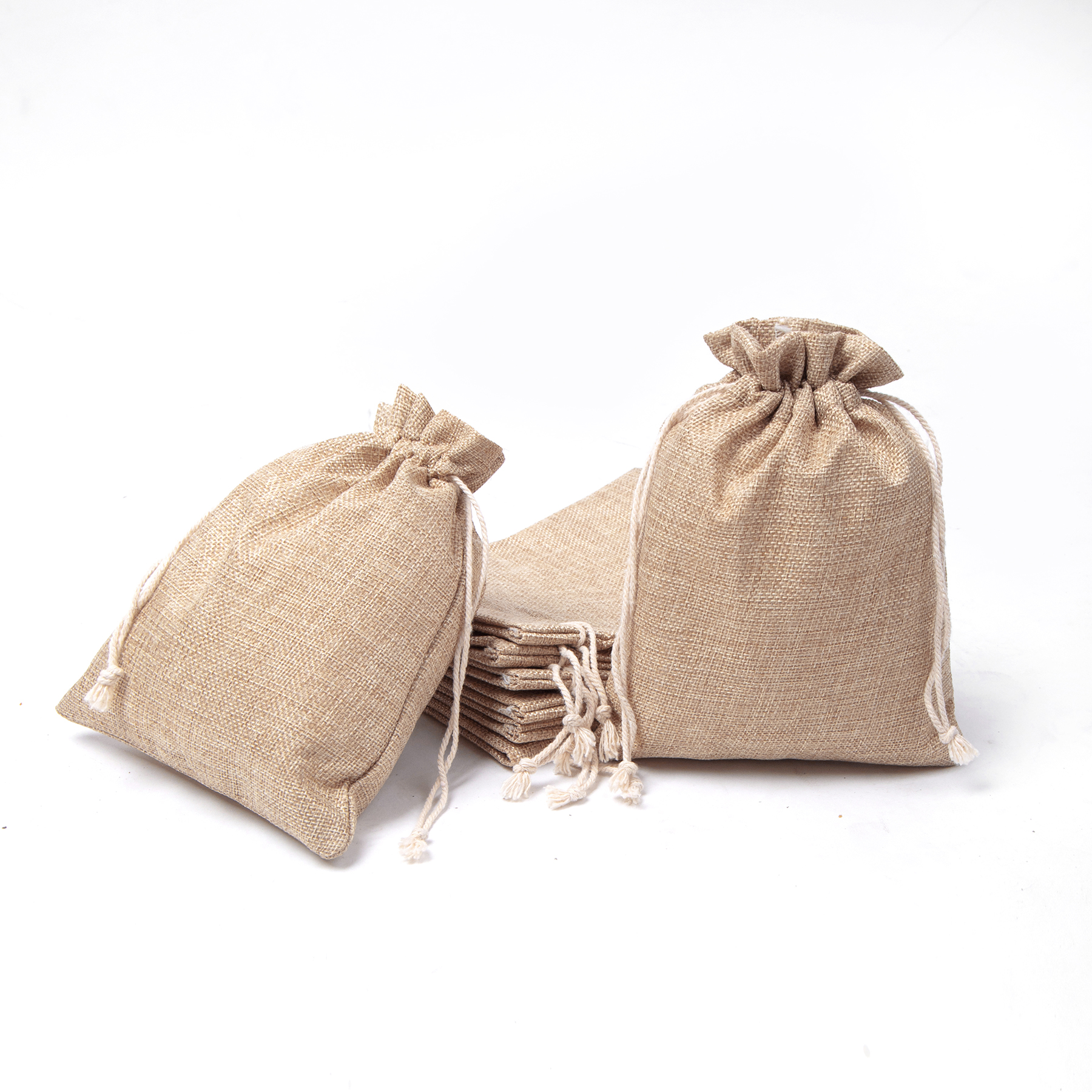 7 7/8" X 5 7/8" Burlap Drawstring Bag 2