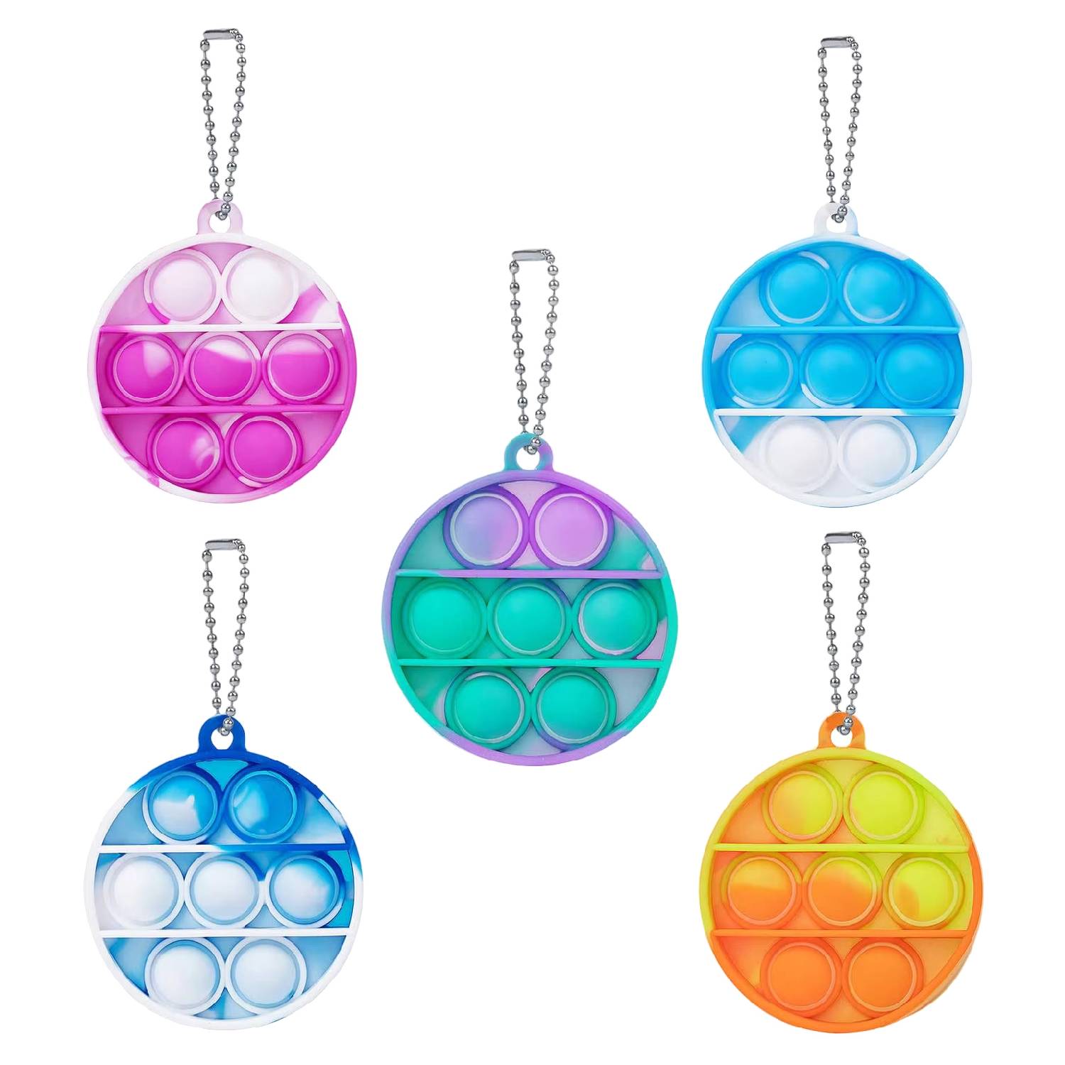 Silicone Push Pop Fidget Keychain 2