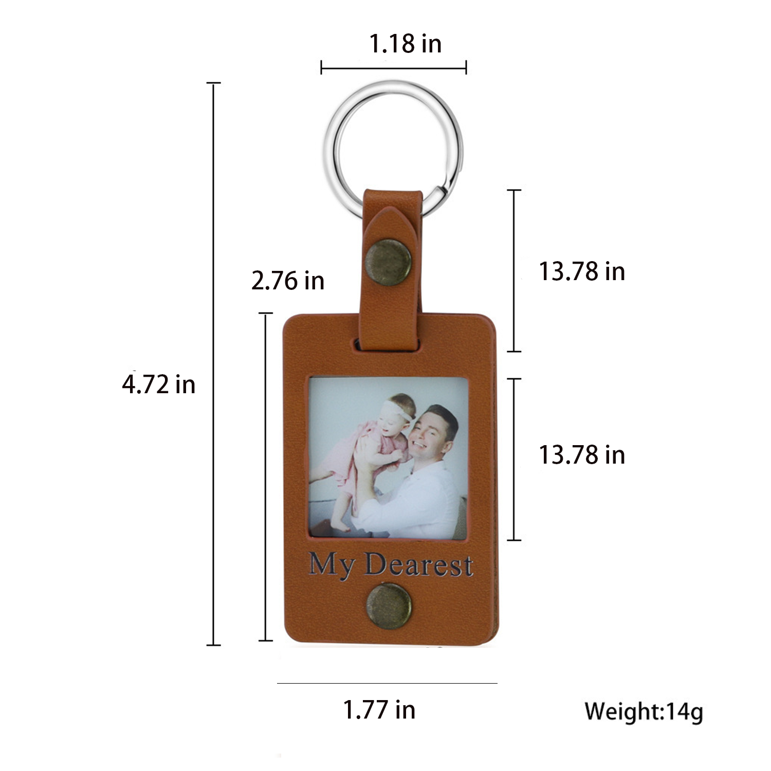 Custom Photo Frame Holder Gift Personalized Leather keychain 2