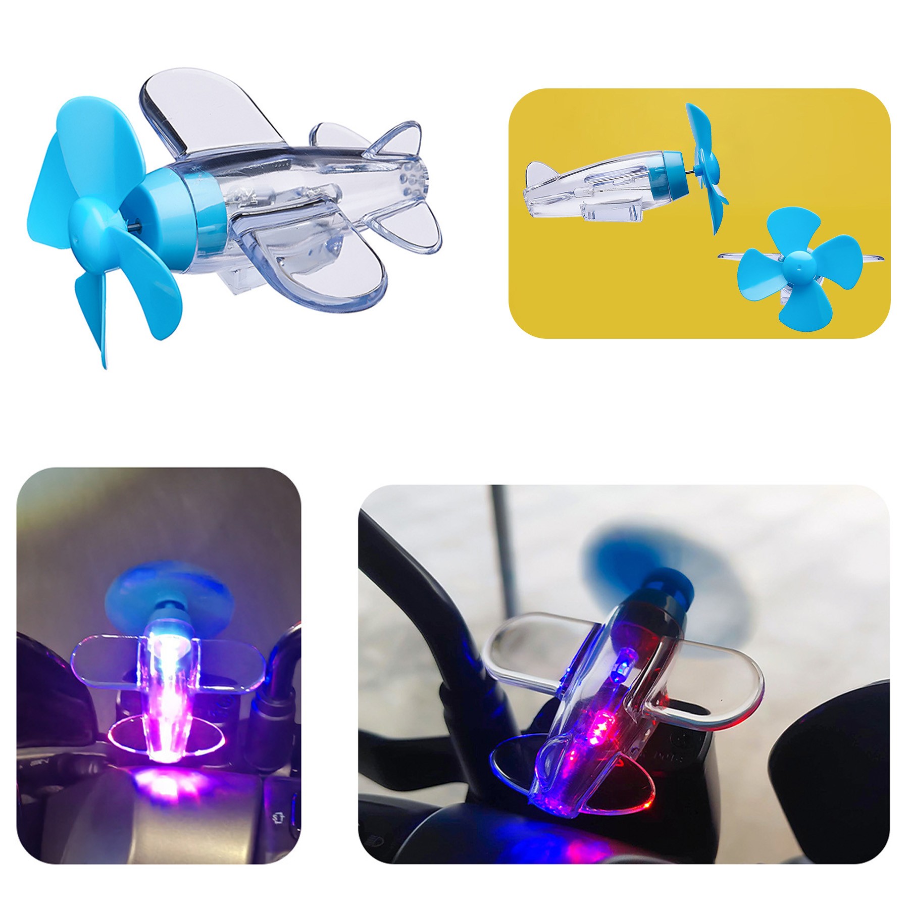 Wind Powered Led Light Propeller Plane Toy 2