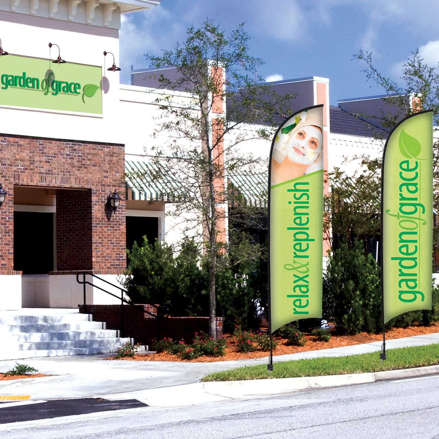 13' Premium Razor Sail Sign Kit (Double-Sided with Ground Spike) 7