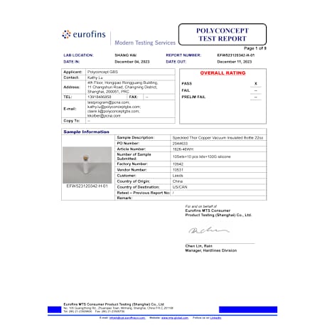 Speckled Thor Copper Vacuum Insulated Bottle 22oz 85