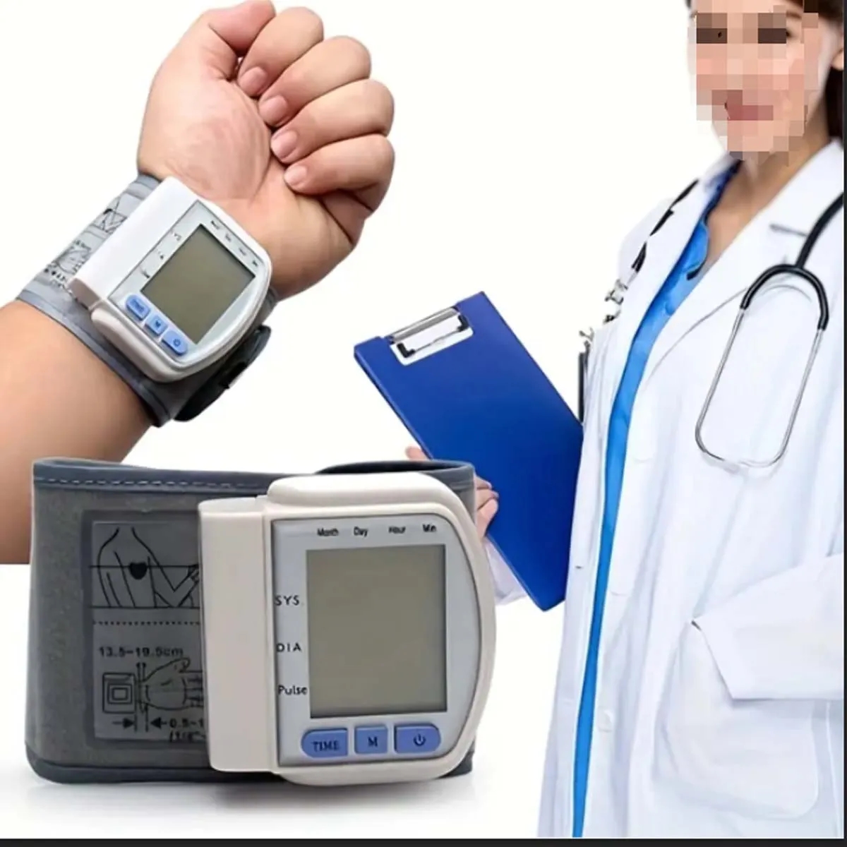 Wrist Blood Pressure Monitor Kit with Extra Large Cuff 2