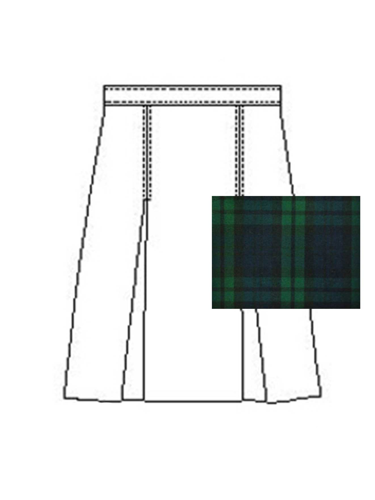 A+ Uniforms - Girls' Model 34 Polyester Plaid Skirt 18