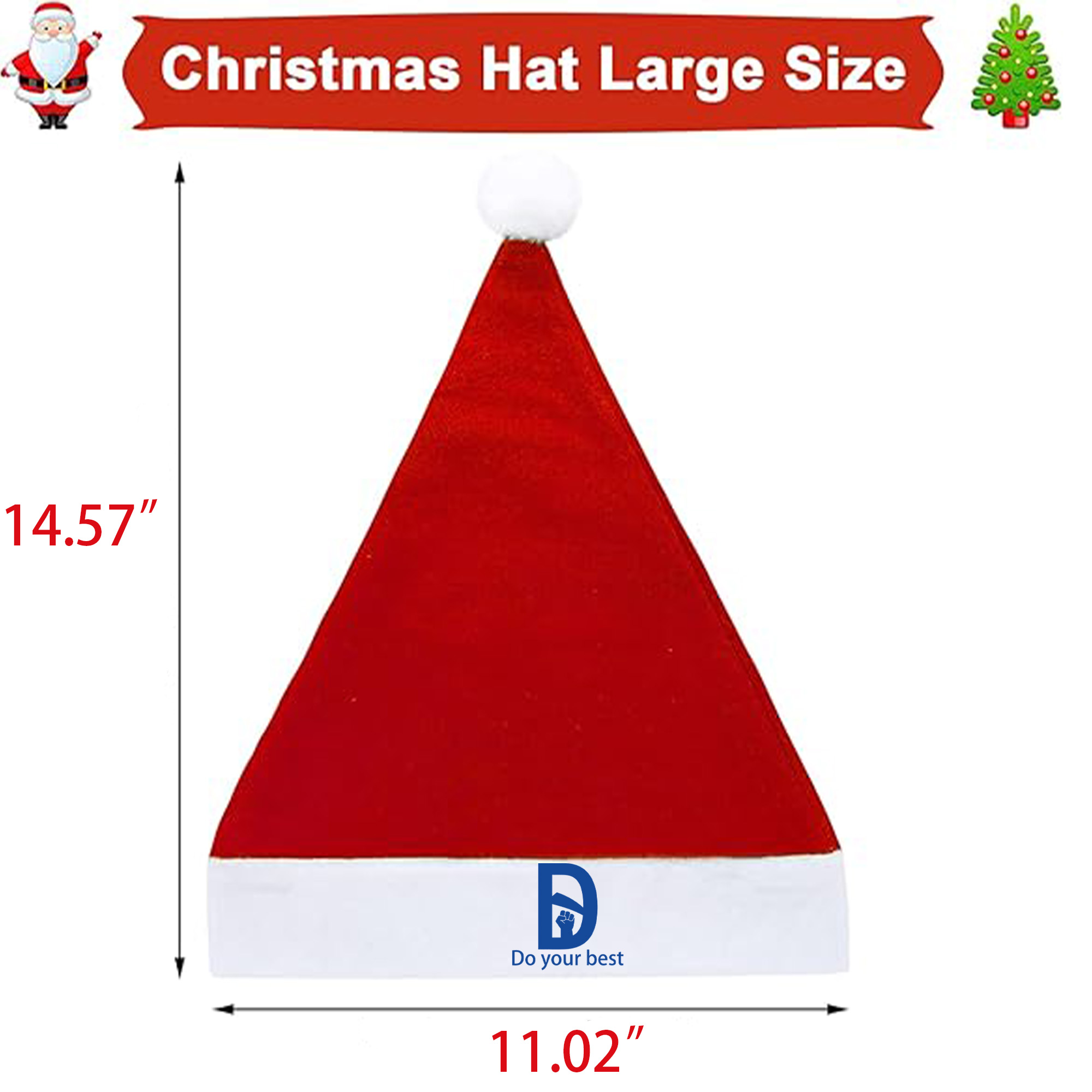 MOQ 50 Non Woven Fabric Christmas Hat 3