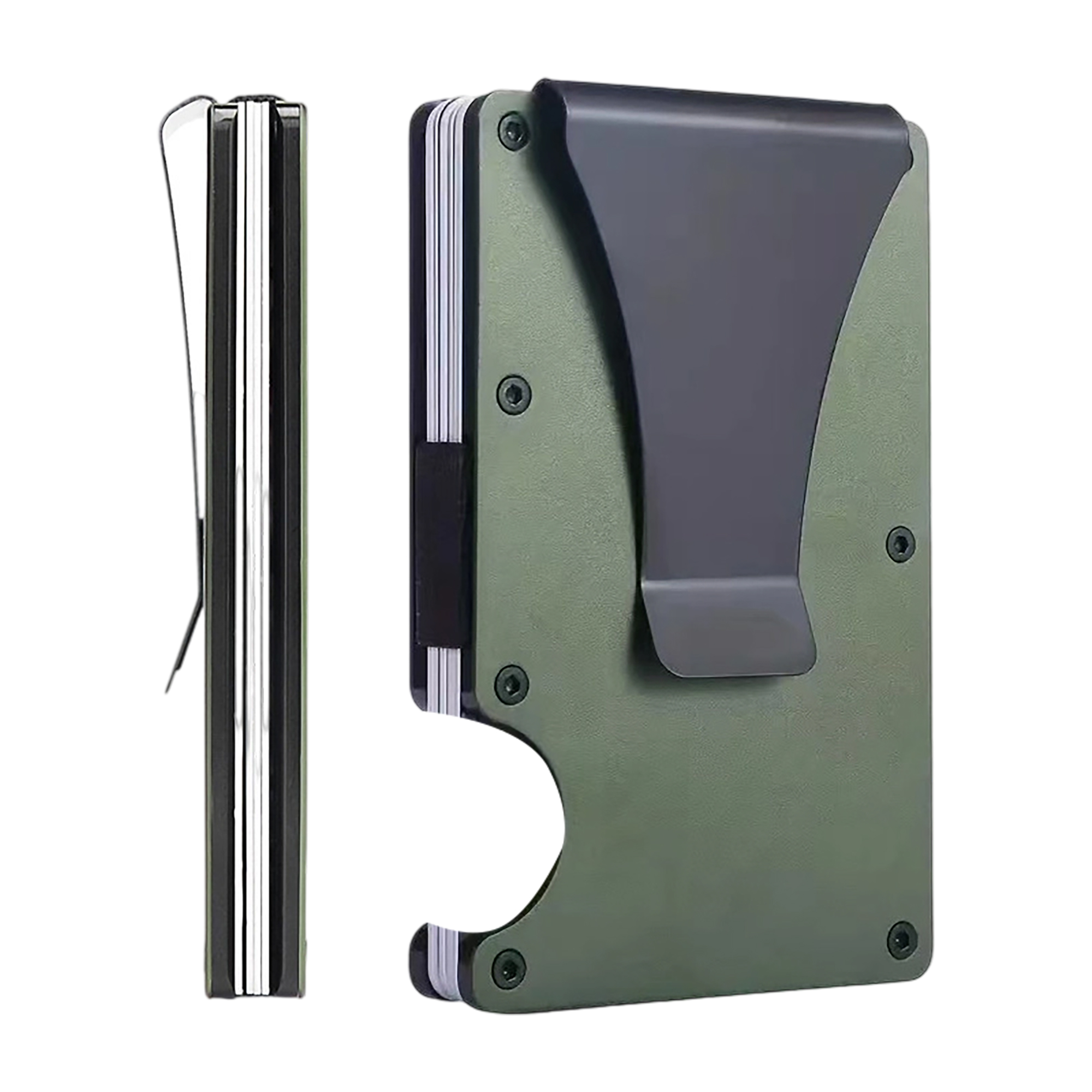 Aluminum Alloy RFID Blocking Card Wallet With Elastic Band And Money Clip 10