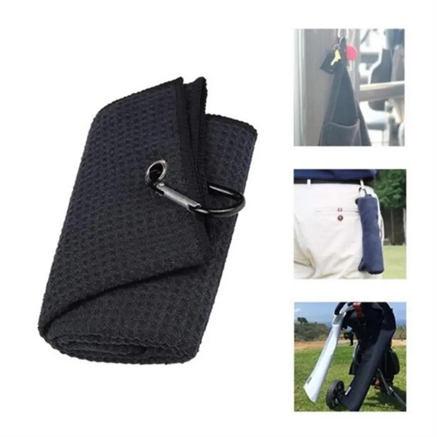Premium Microfiber Fabric Golf Towel With Carabiner Clip 4