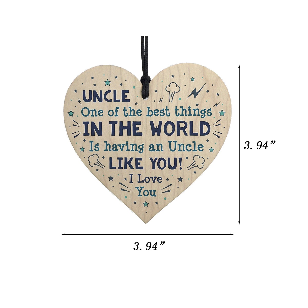 Friendship Gift Heart-Shaped Wooden Sign Pendant 1