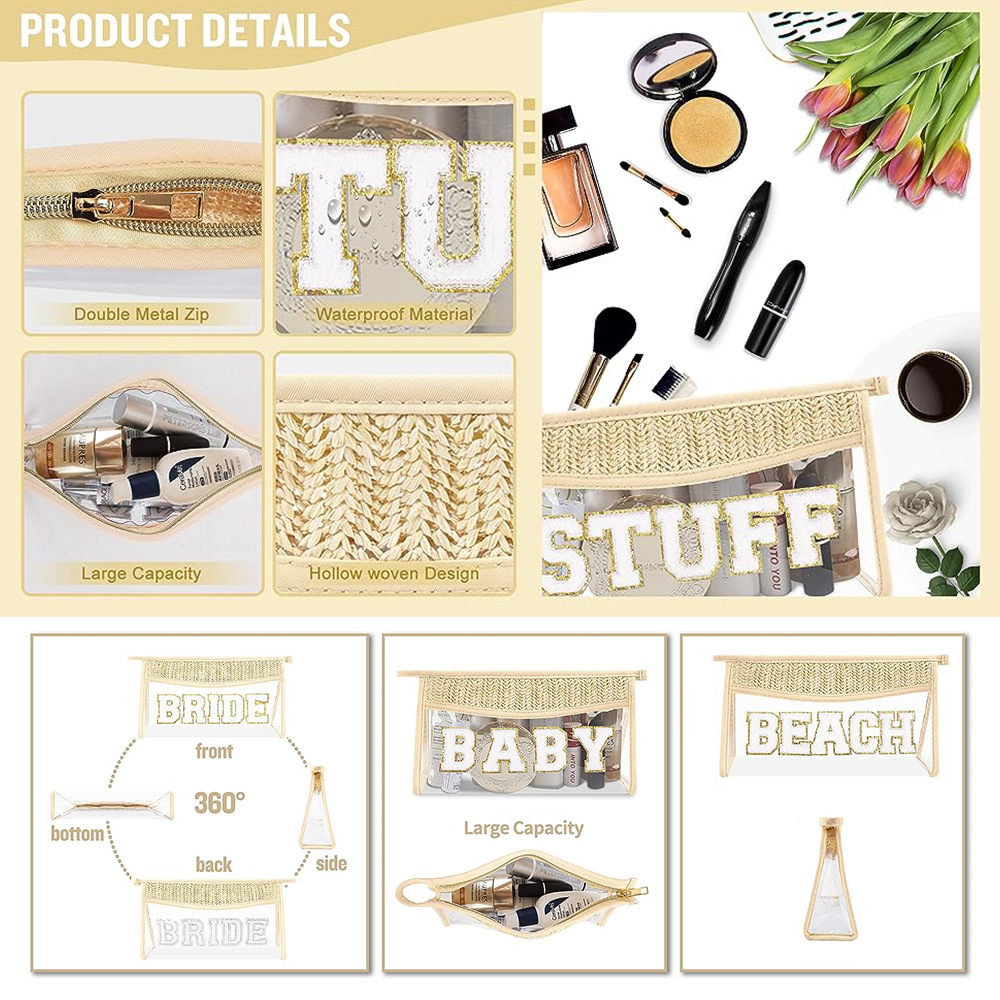Transparent straw cosmetic bag 8
