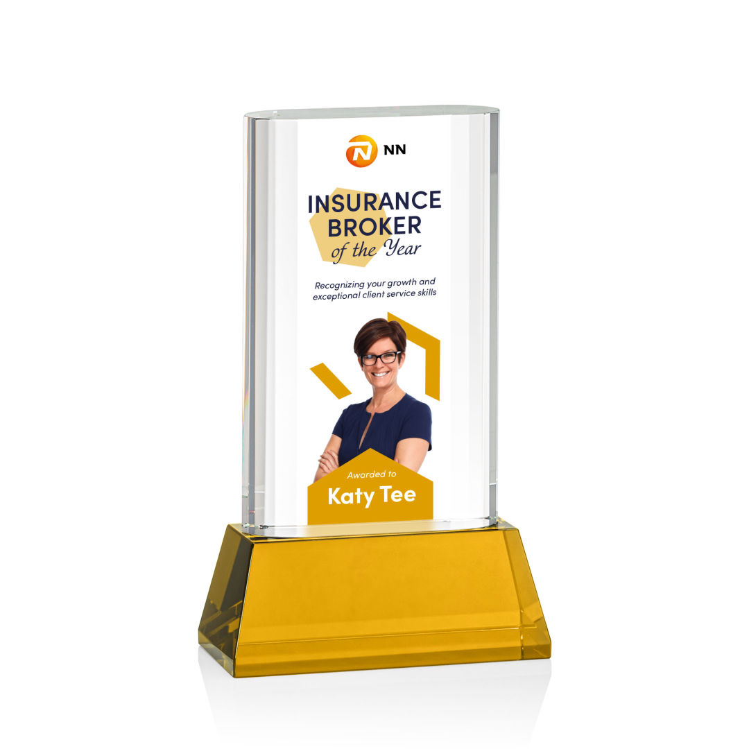 Merit VividPrint™ Award on Base - Amber 4