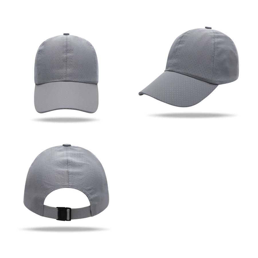 Stock Solid Color Quick Dry Poly 6 Panel Cap, Elastic Back 3