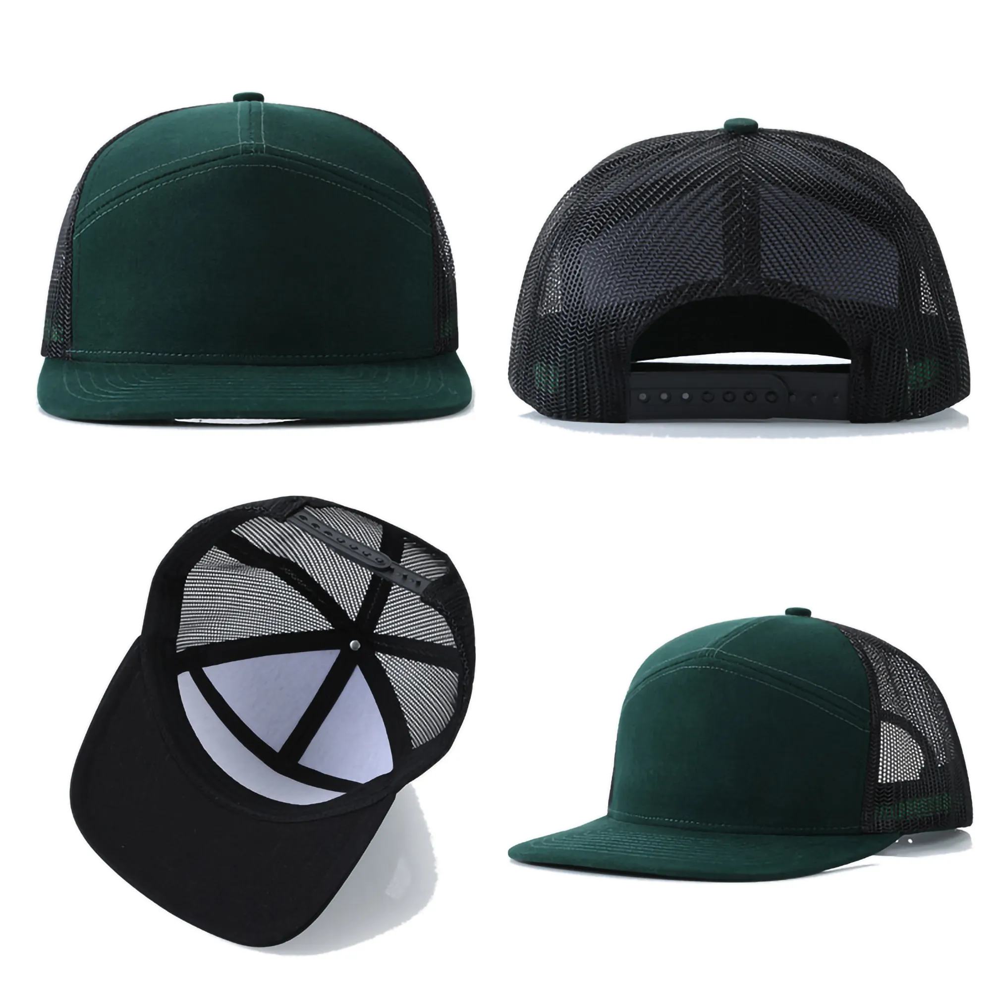 Adult Structured Flat Visor Snapback Cap 2