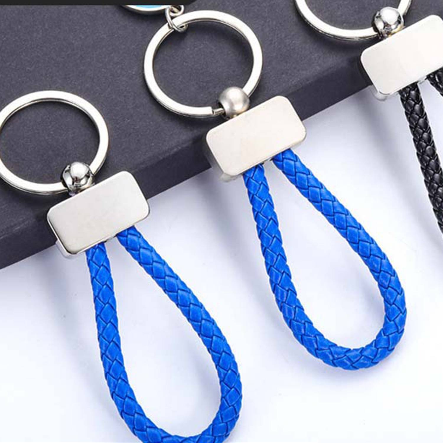 Woven Leather Rope Keychain 3