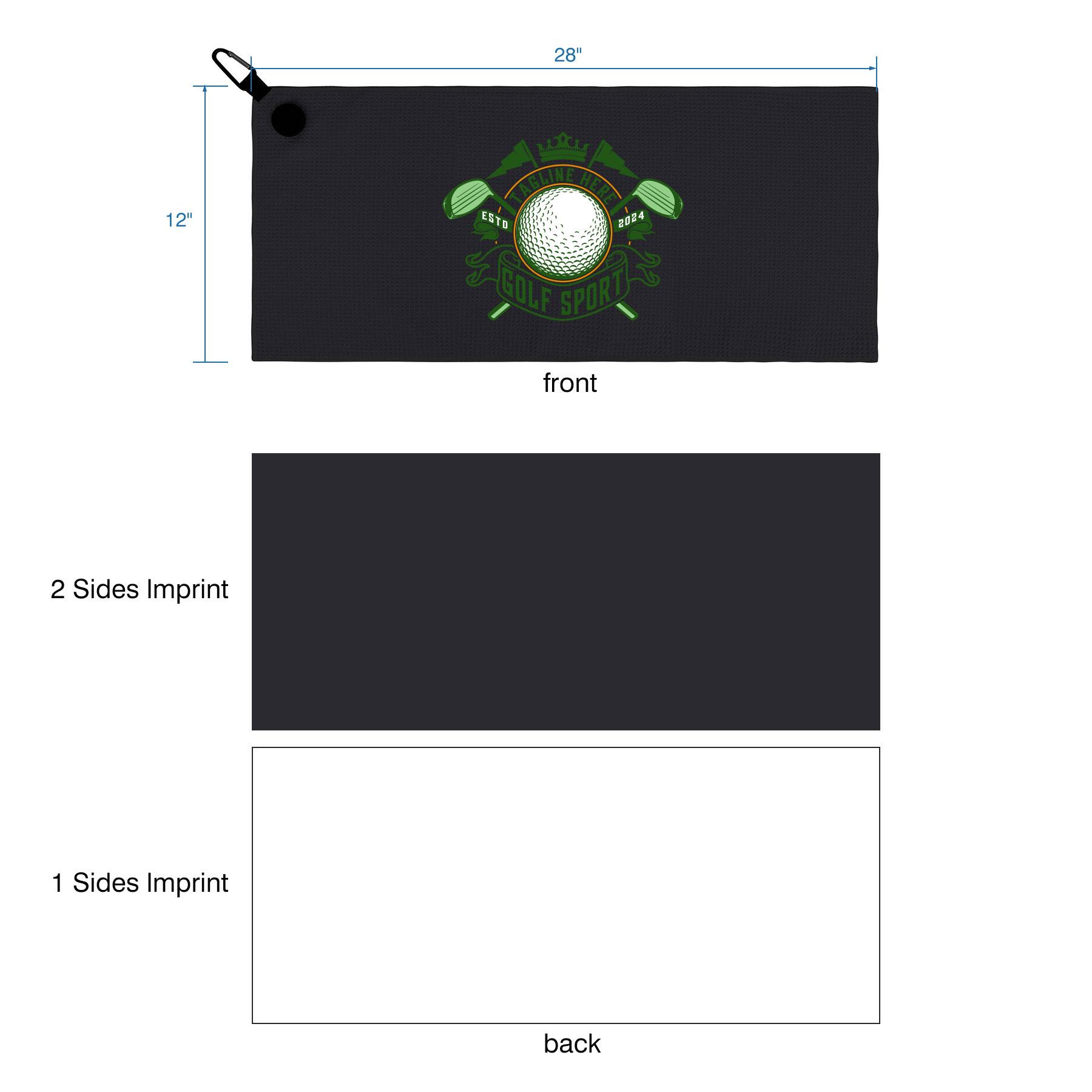 Magnetic Waffle Golf Towel 1