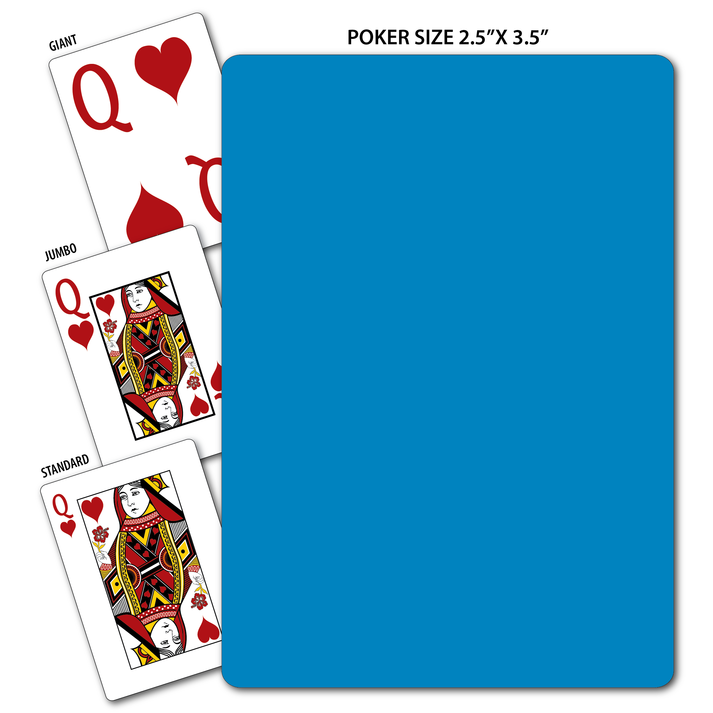 Solid Back Sky Blue Poker Size Playing Cards 3