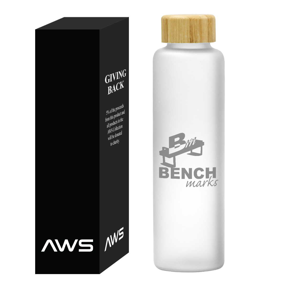 Aws 20 Oz. Belle Glass Bottle With Bamboo Lid 3