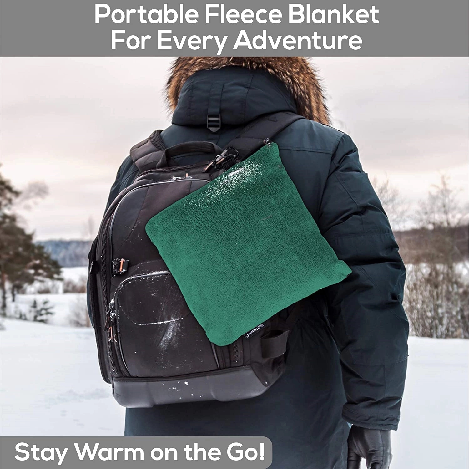 2 In 1 Fleece Travel Blanket W/ Stuffable Pillowcase 3