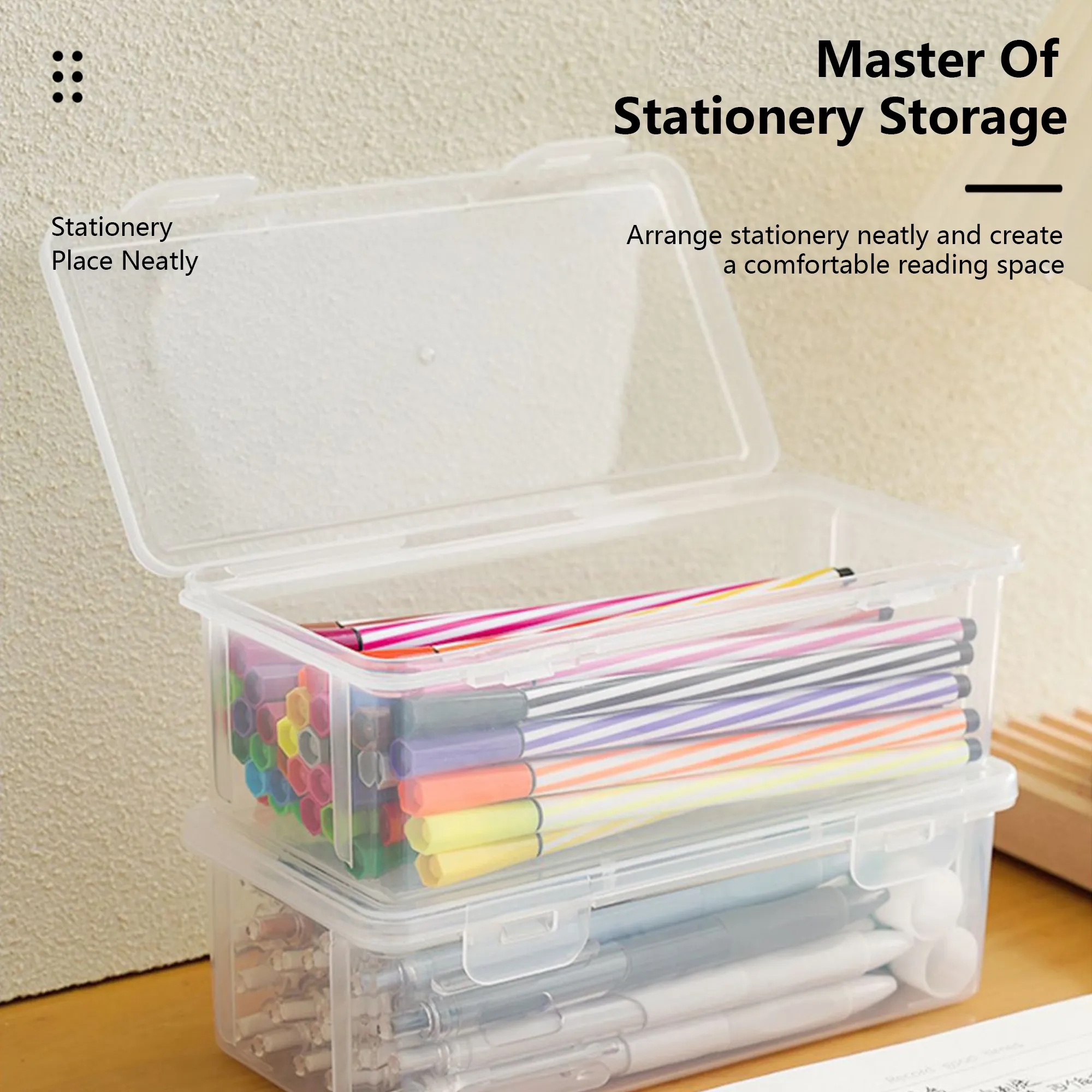 Clear Large-Capacity Stationery Storage Box 5
