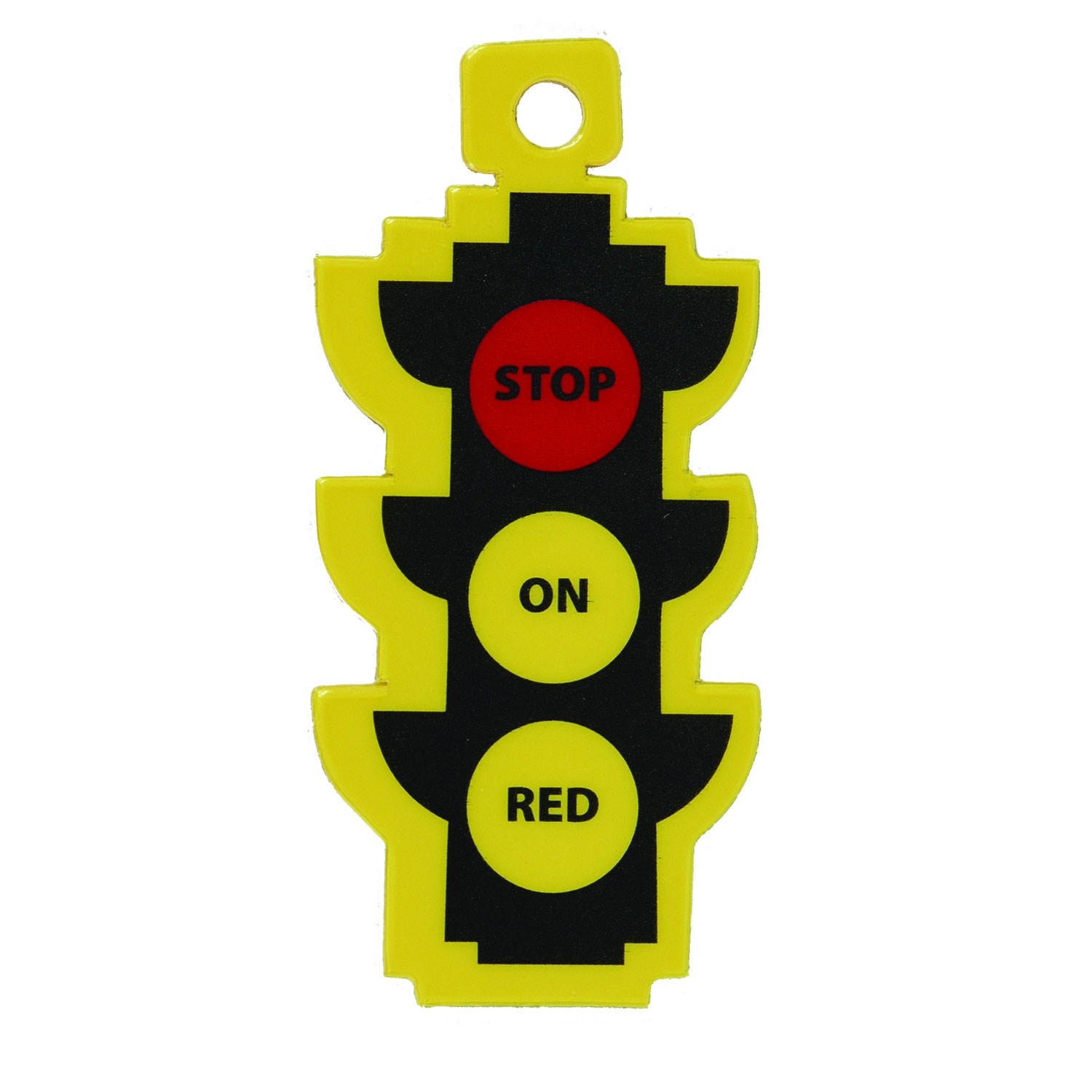 1.25"W x 2.625"H Stoplight Shaped Key Tag 1