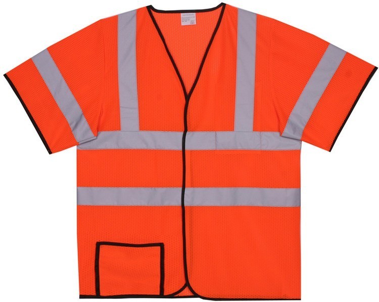 Polyester Orange Mesh Safety Short Sleeve Jersey SV179