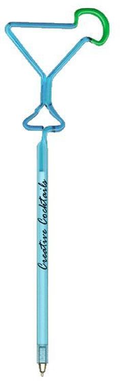Martini Glass with Wedge Multi-Color Inkbend Standard, Bent Pen