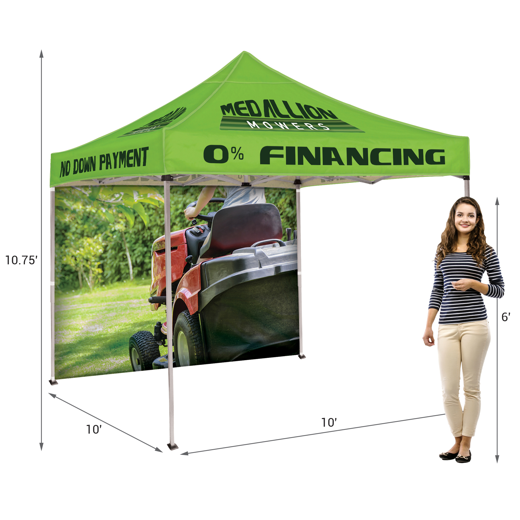 10' Square Canopy Tent W/One Full Wall 20