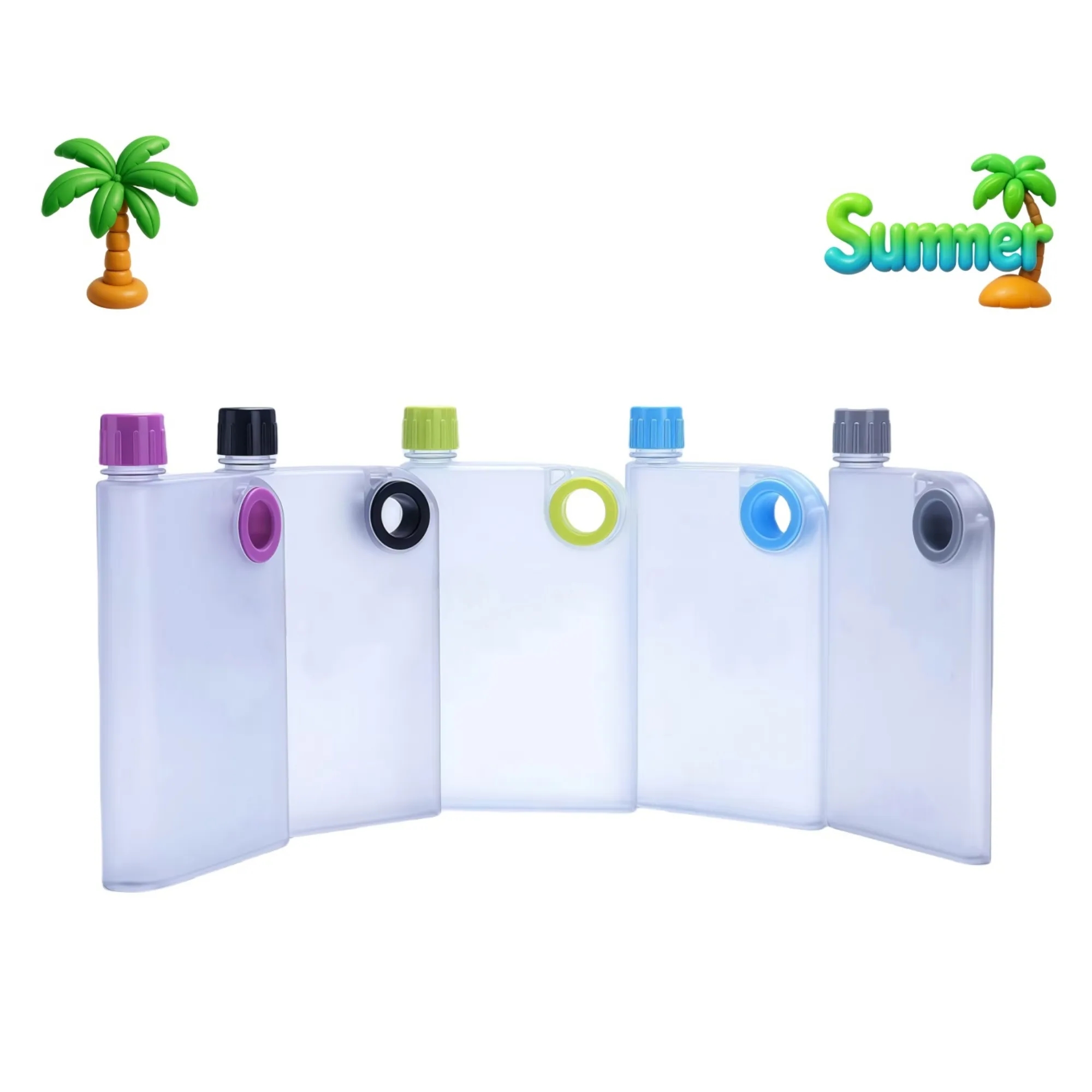 Slim Flat Transparent Water Bottle 18