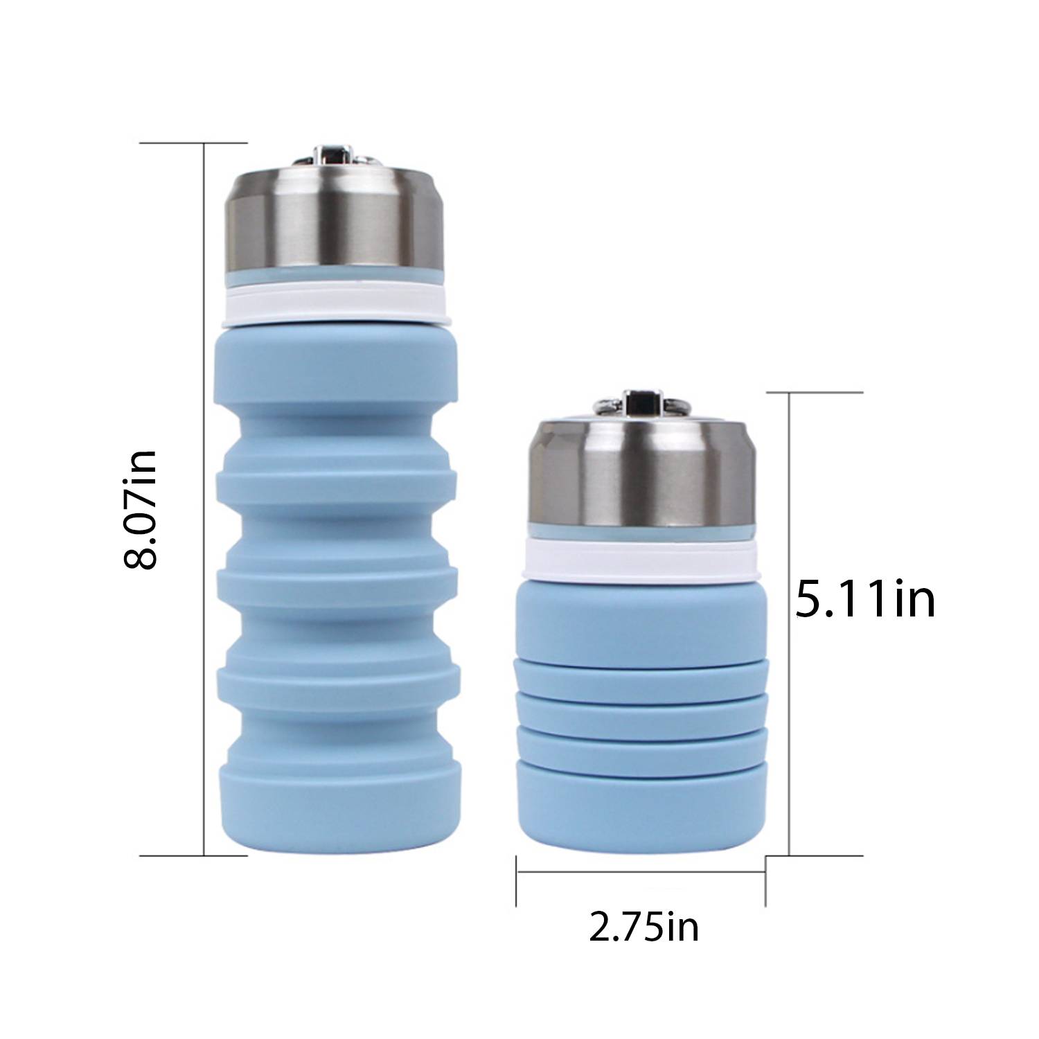 13.5Oz Silicone Collapsible water Bottle 1