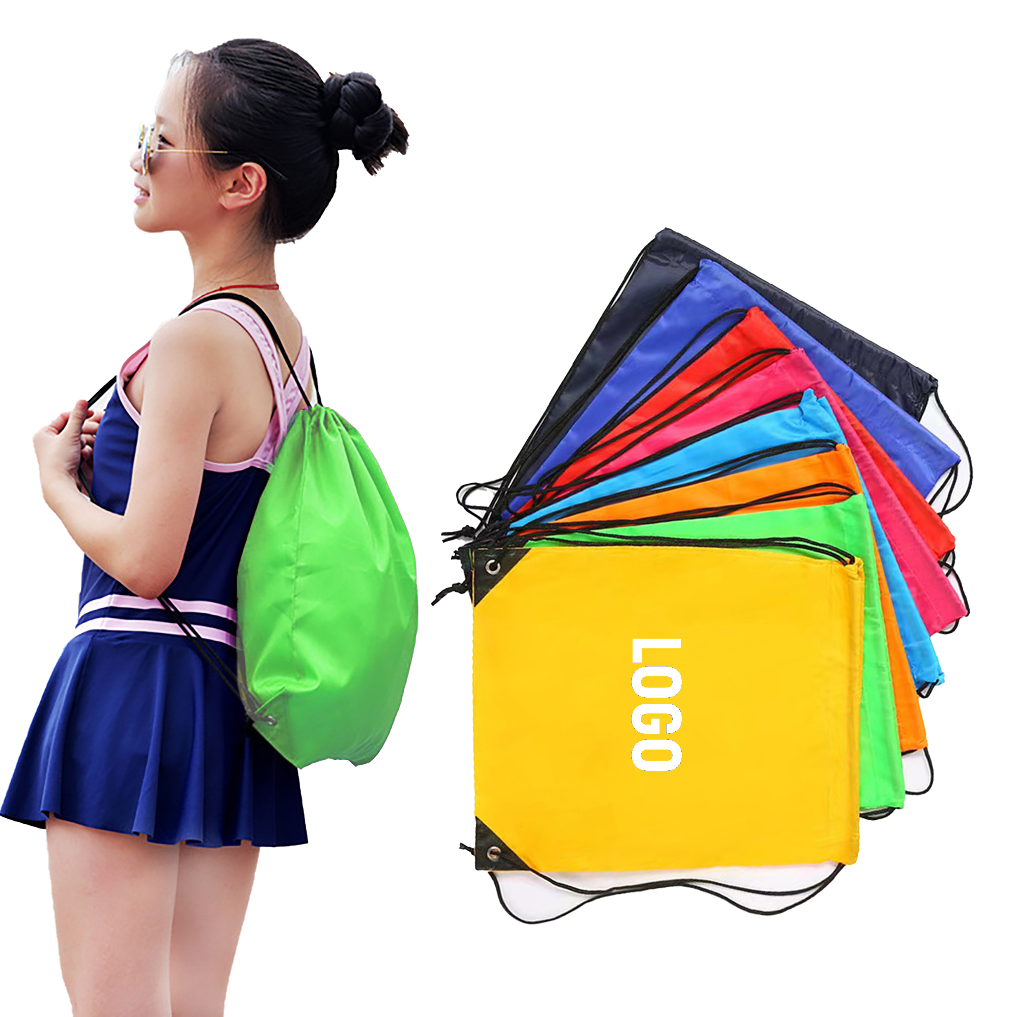Drawstring Nylon Bag Gym Traveling 11