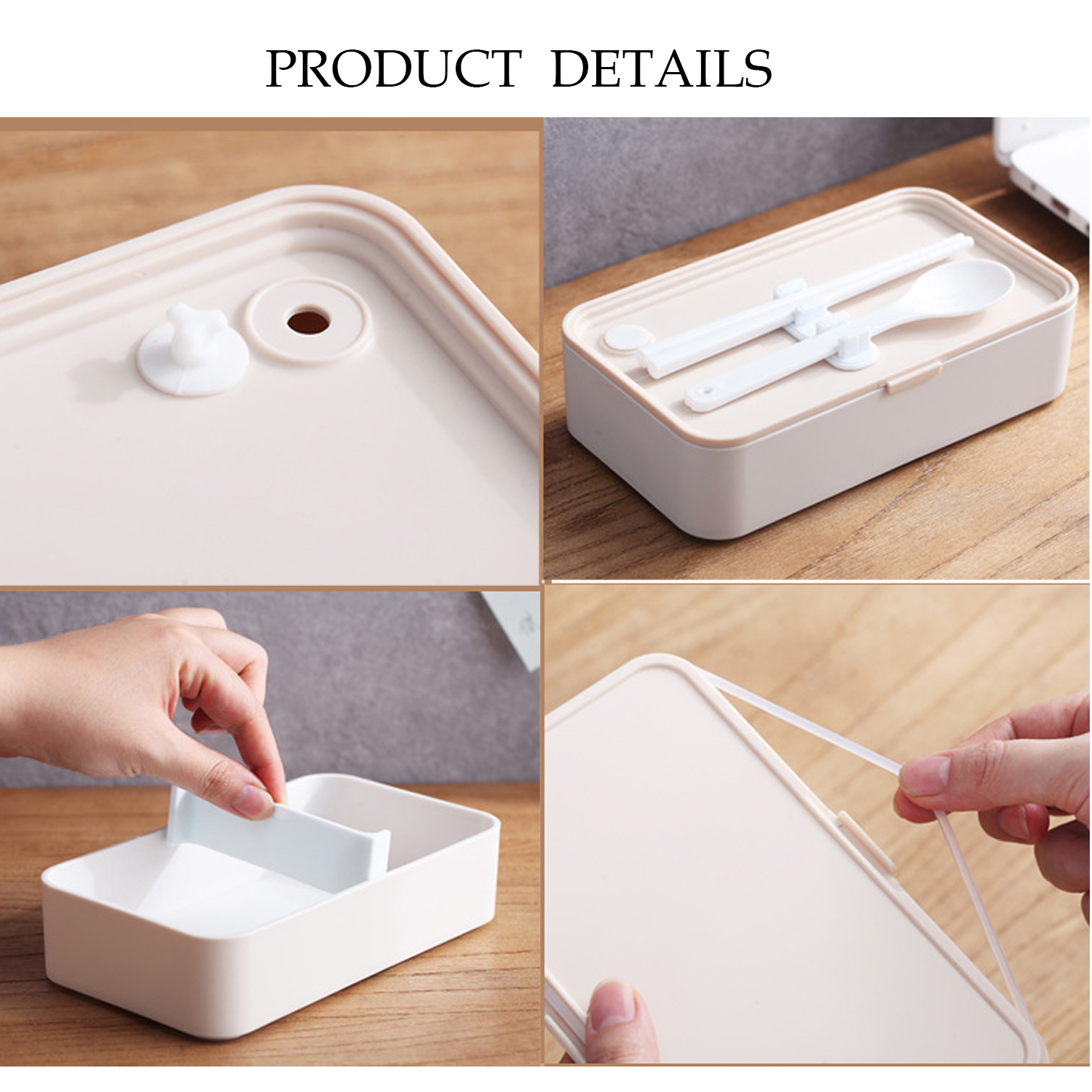 PP Japanese Style 2 Layer Food Lunch Box W/ Utensils 4