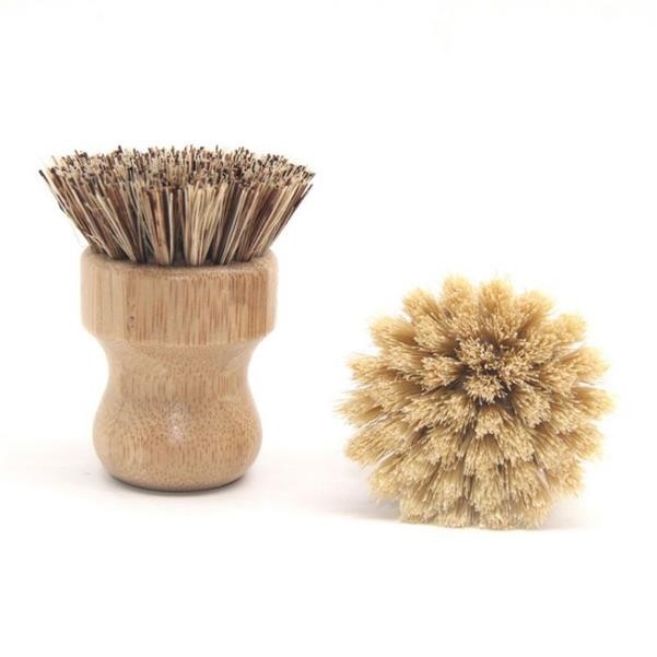 Bamboo Round Scrub Brush 3