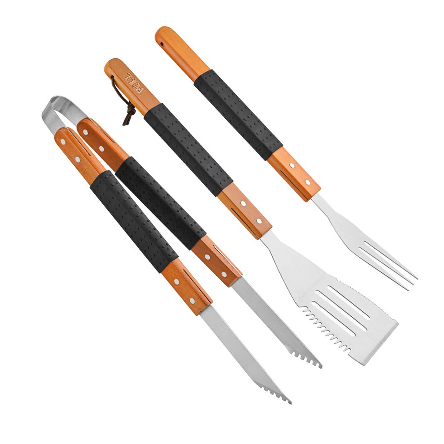 Outdoor Camping BBQ Tool Set with Fork Spatula and Tongs 4