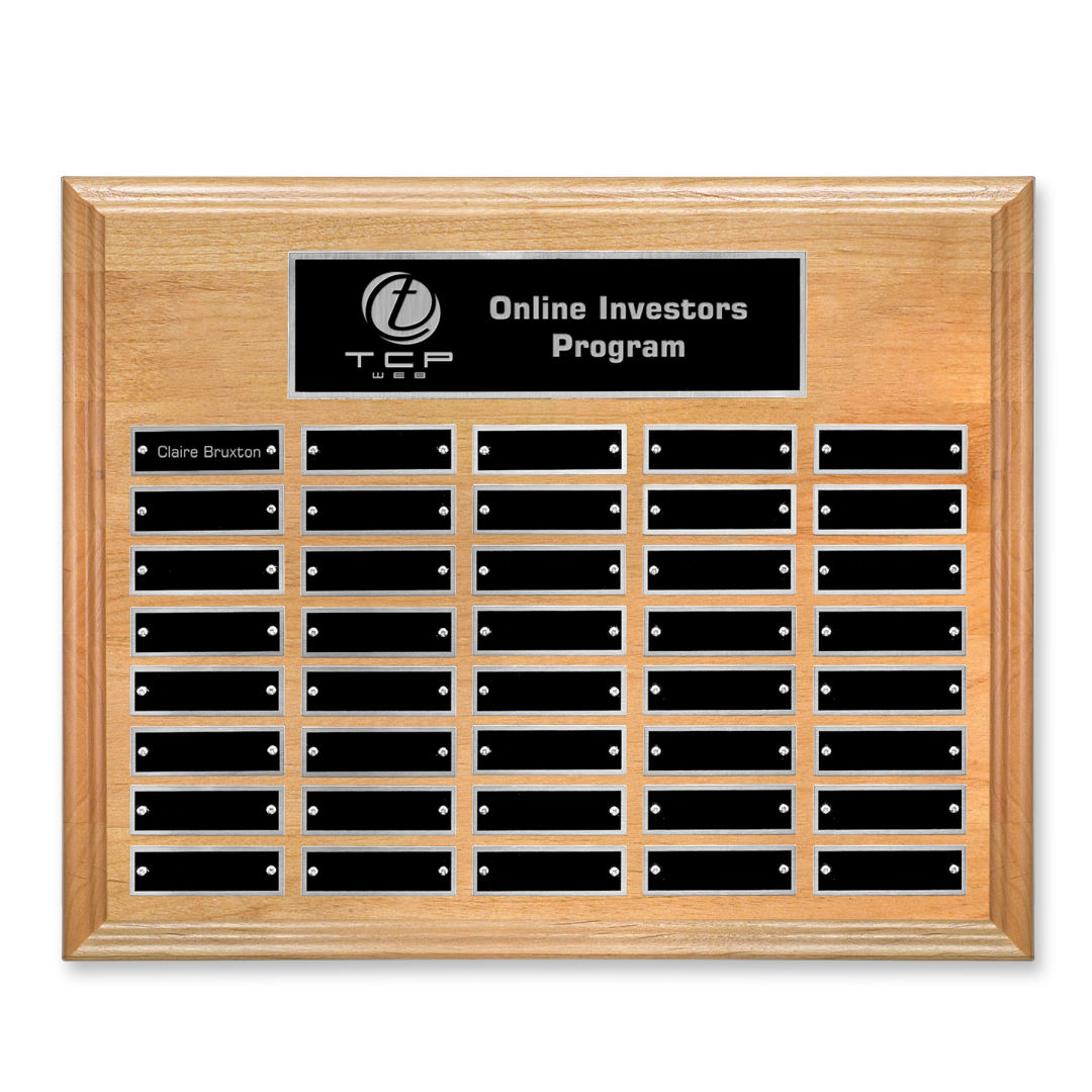 Erindate (Horiz) Perpetual Plaque - Red Alder/Silver 4