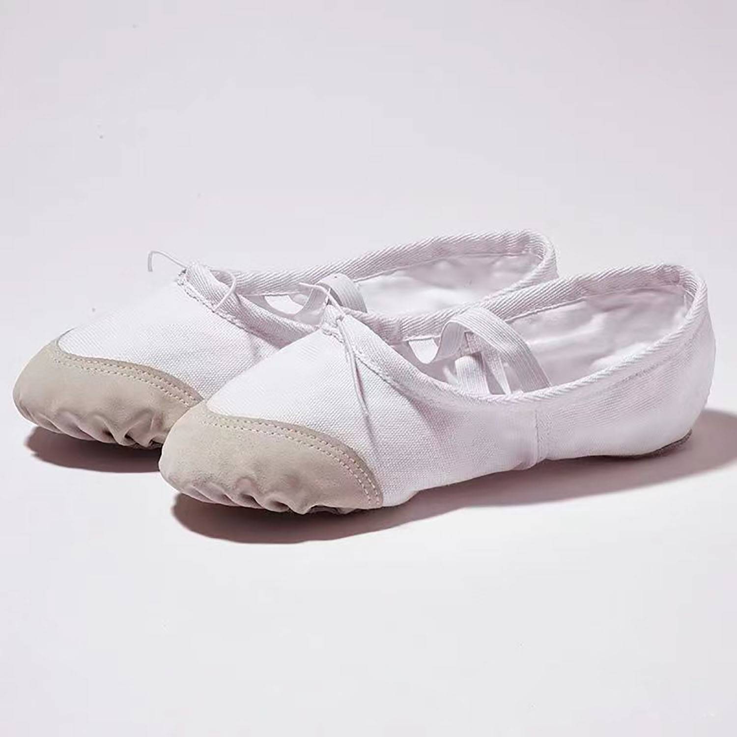 Canvas Ballet Shoes W/ Leather Toe 1