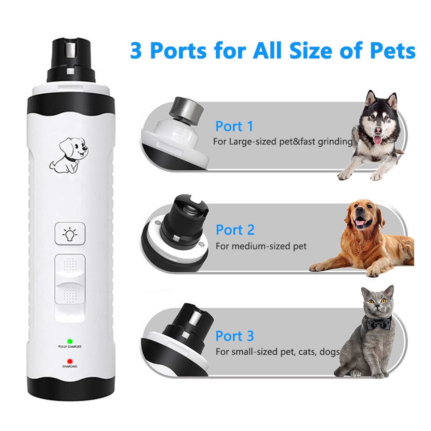 Auto 2 Speed USB Nail Clipper with LED for Cats/Dogs 5