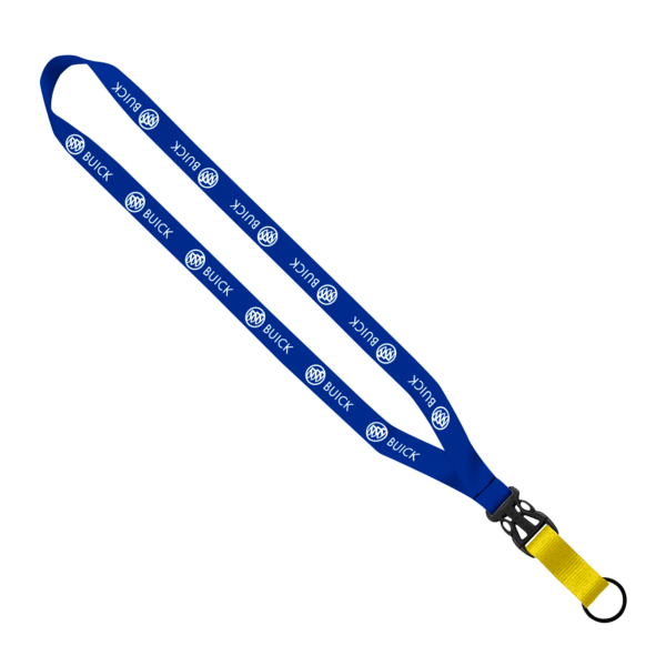 3/4" Multi-Color Polyester Lanyard with Slide Buckle Release & Split-Ring 14