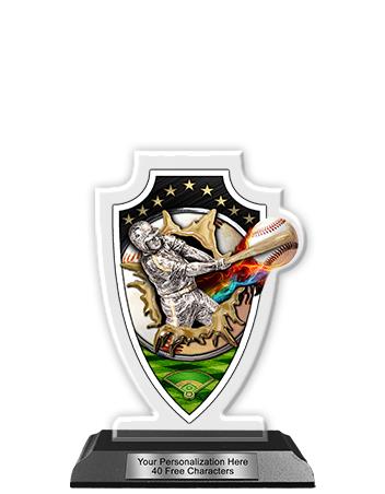Acrylic Trophy: 6" Arrow Head, Baseball Field Desi 2