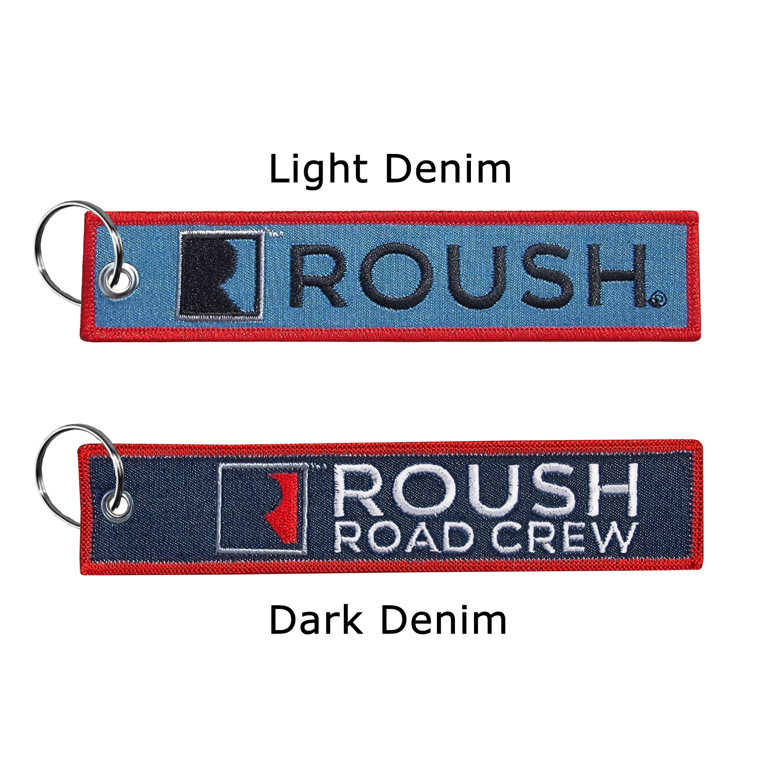 1 ¼” x 6 ¼” Two Sided Embroidered Big Size Denim Key Ring