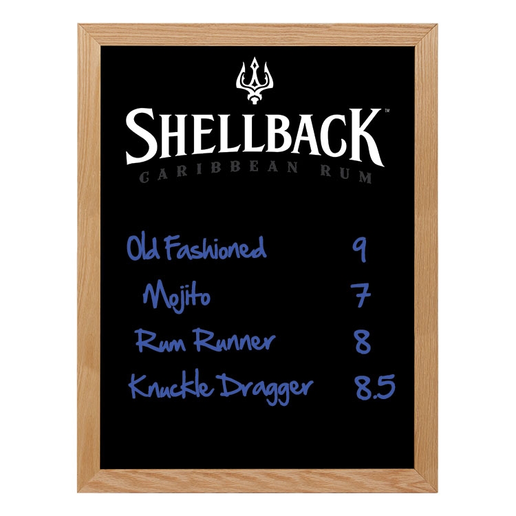 Wall Oak Frame Wet-Erase Board 23"w x 30"h