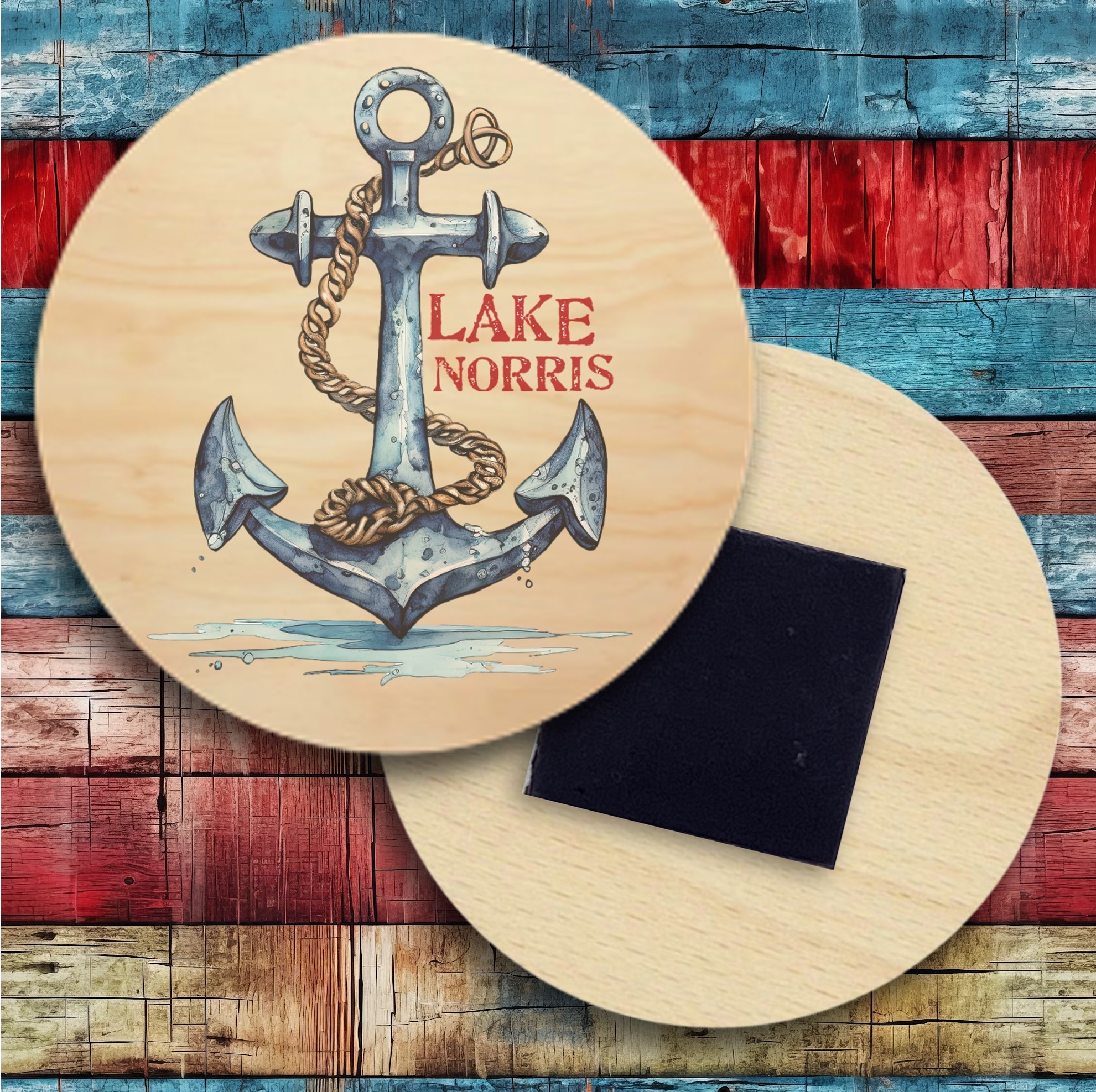 2" Round Wooden Magnet 3