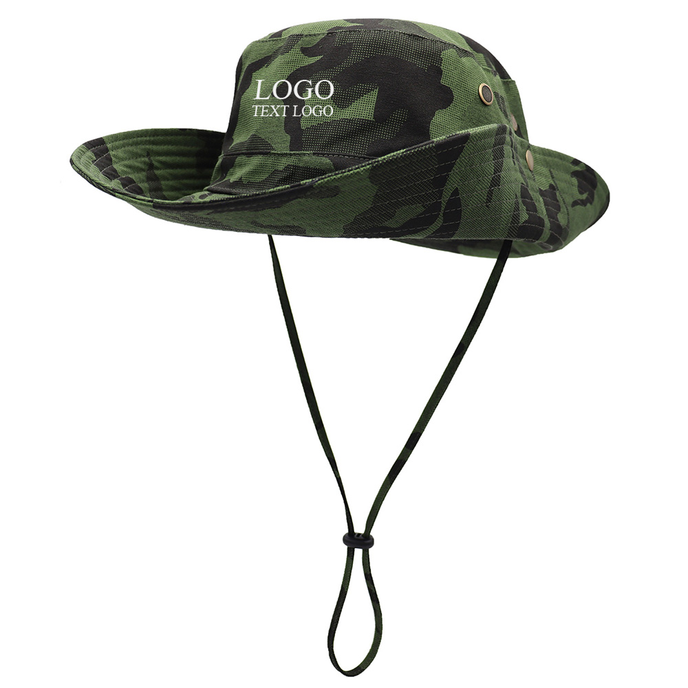 Tactical Camouflage Large Brim Custom Bucket Hats 6
