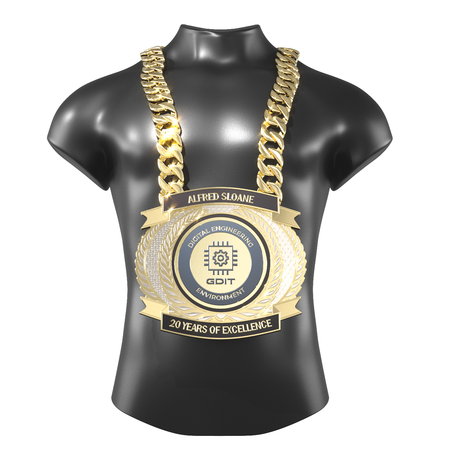 Express Vibraprint® Dual Plated Champ Chain w/ Premium Chain 10