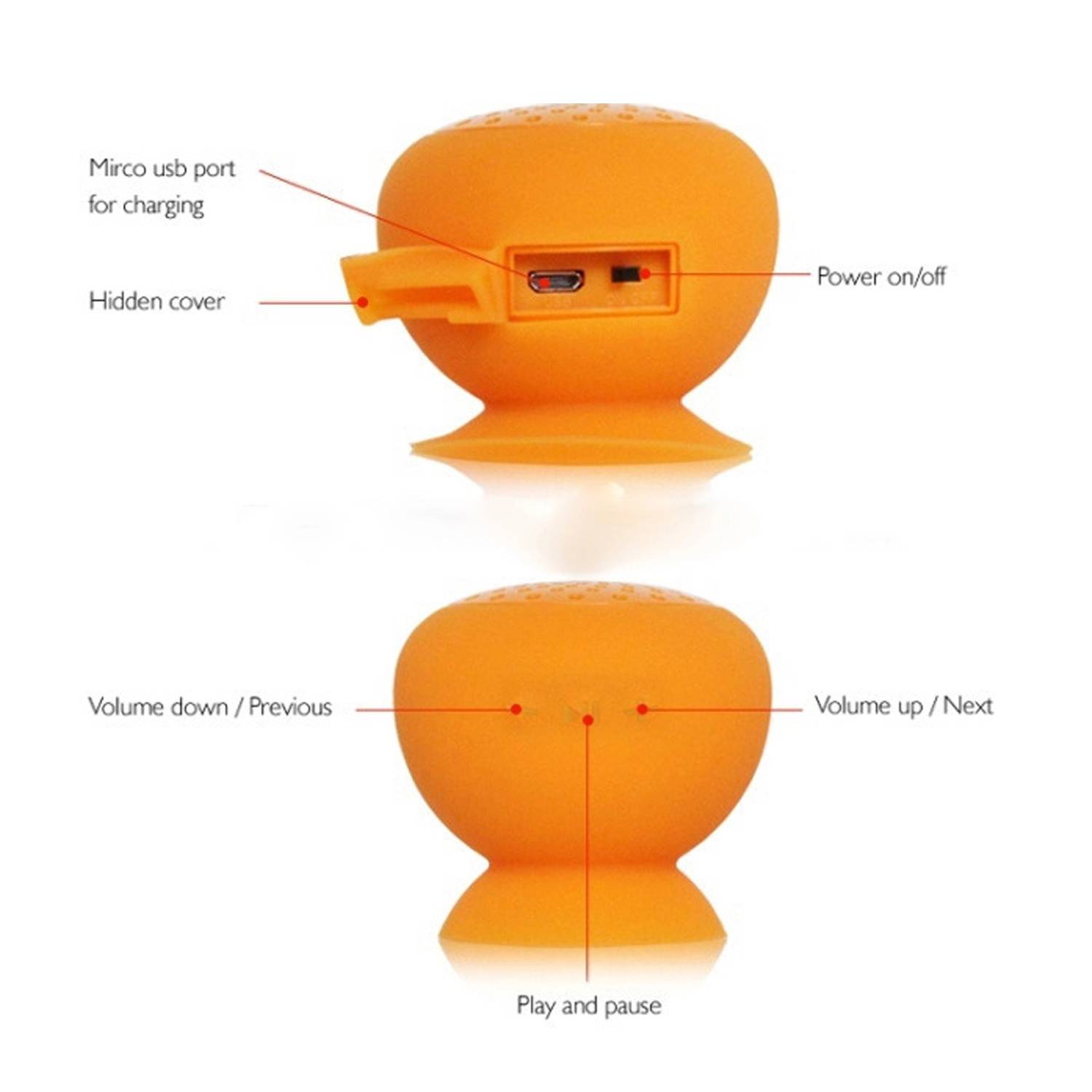 Mini Wireless Mushroom Suction Speaker 6