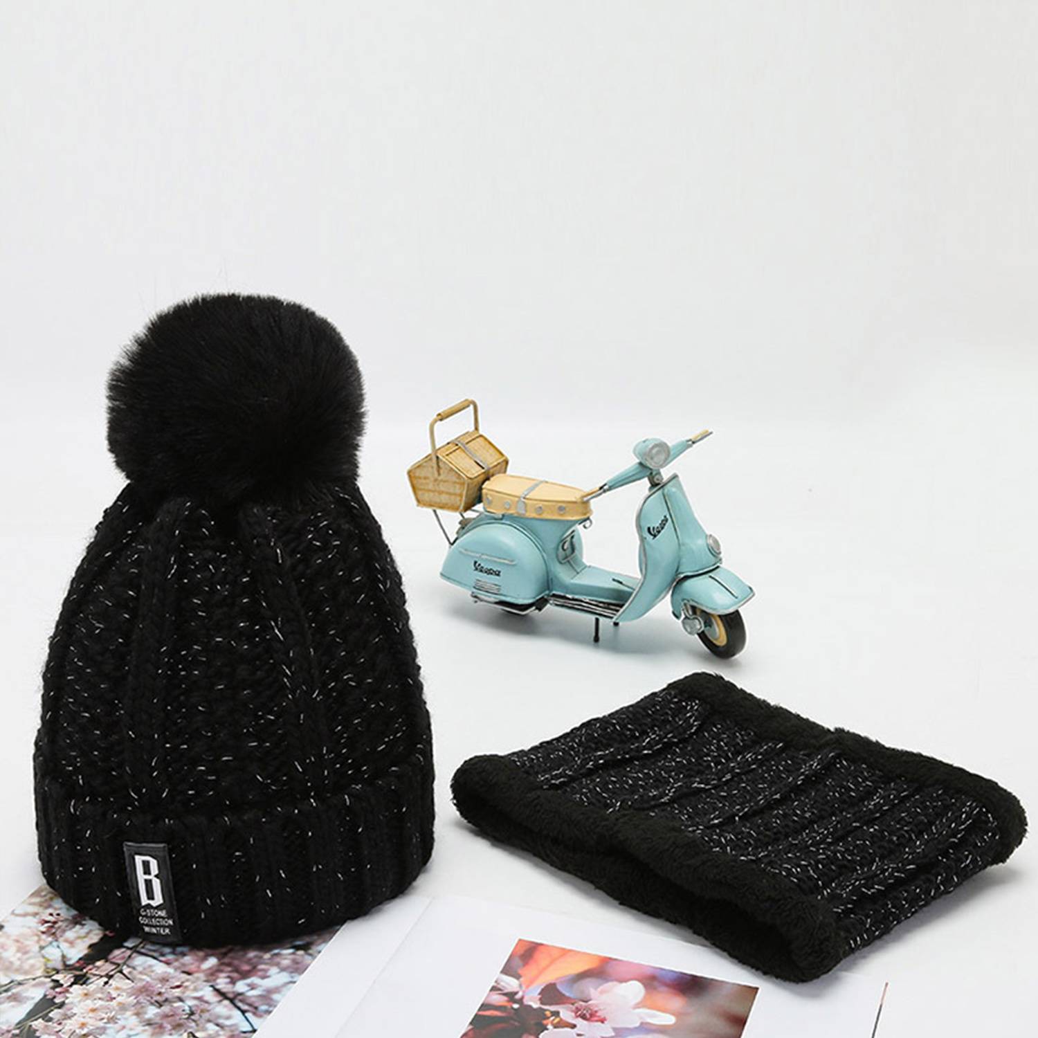 Warm Knit Hat and Scarf Set 2