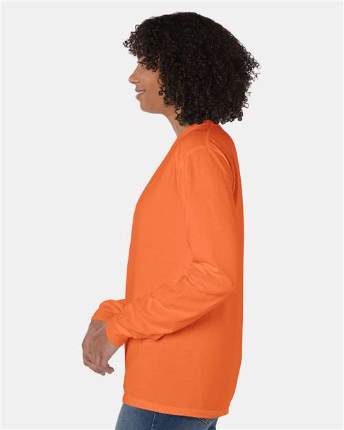 Unisex Garment-Dyed Long Sleeve T-Shirt With a Pocket - GDH250 21