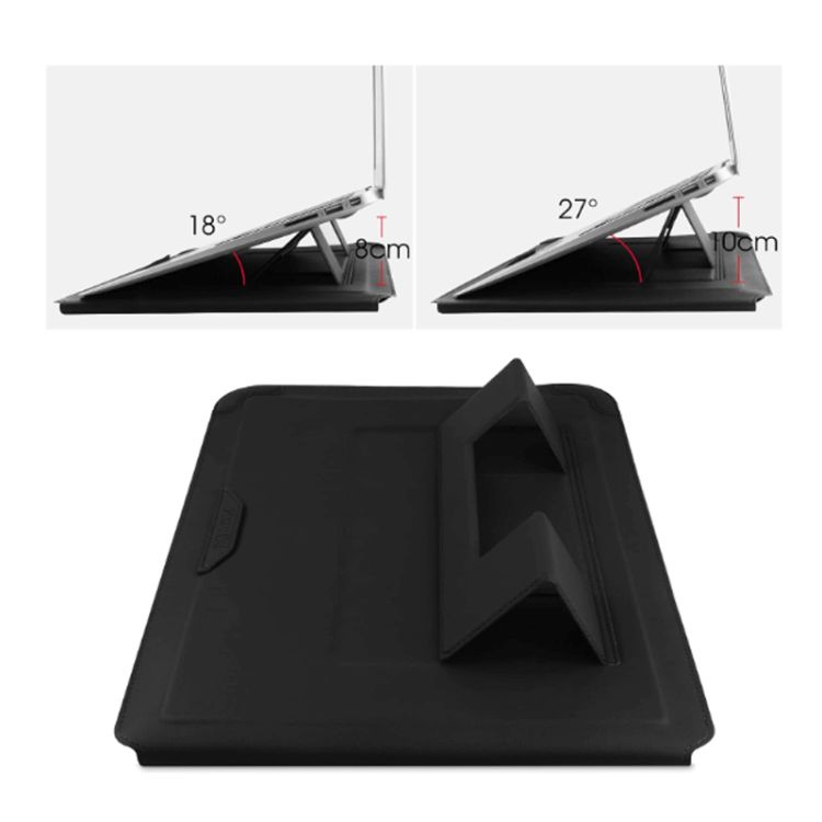 14InchLaptopSleeveCaseLeatherBagwithStand 2