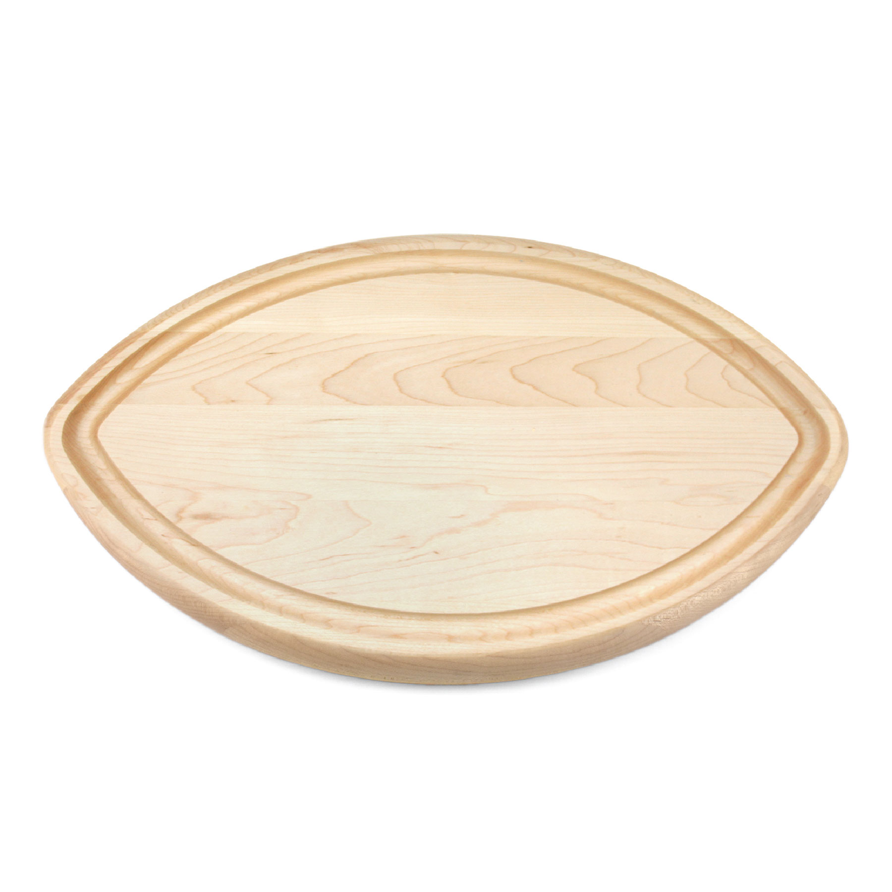 Maple Football-Shaped Cutting Board w/ Juice Groove 6